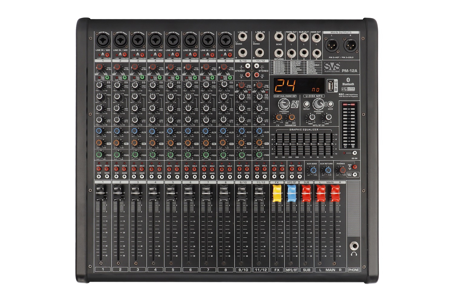 SVS Audiotechnik mixers PM-12A Активный аналоговый микшерный пульт, 12-канальный в Николаевске-на-Амуре